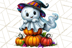 Funny Silly Ghost Halloween Clipart PNG Product Image 4