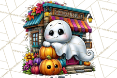 Funny Silly Ghost Halloween Clipart PNG Product Image 5