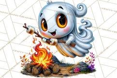Funny Silly Ghost Halloween Clipart PNG Product Image 4