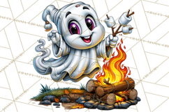 Funny Silly Ghost Halloween Clipart PNG Product Image 5