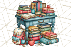 Back To School Clipart PNG School Teacher Supplies Product Image 5