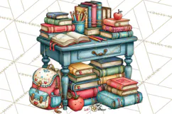 Back To School Clipart PNG School Teacher Supplies Product Image 5