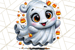 Funny Silly Ghost Halloween Clipart PNG Product Image 2