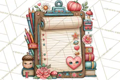 Back To School Clipart PNG School Teacher Supplies Product Image 4