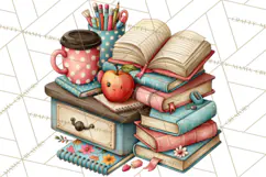 Back To School Clipart PNG School Teacher Supplies Product Image 5