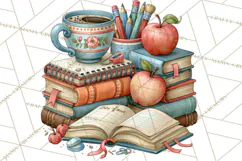 Back To School Clipart PNG School Teacher Supplies Product Image 2