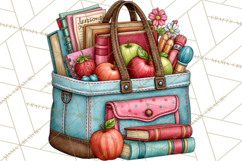 Back To School Clipart PNG School Teacher Supplies Product Image 3