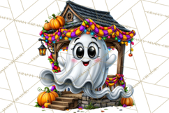 Funny Silly Ghost Halloween Clipart PNG Product Image 3