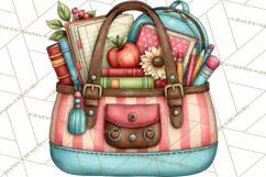Back To School Clipart PNG School Teacher Supplies Product Image 4