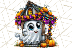 Funny Silly Ghost Halloween Clipart PNG Product Image 4