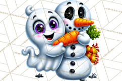 Funny Silly Ghost Halloween Clipart PNG Product Image 5