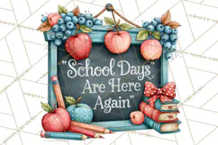 Back To School Clipart PNG School Teacher Supplies Product Image 5