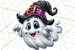 Funny Silly Ghost Halloween Clipart PNG Product Image 4