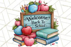 Back To School Clipart PNG School Teacher Supplies Product Image 5