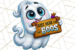 Funny Silly Ghost Halloween Clipart PNG Product Image 2