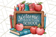 Back To School Clipart PNG School Teacher Supplies Product Image 2