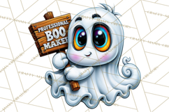 Funny Silly Ghost Halloween Clipart PNG Product Image 3