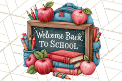 Back To School Clipart PNG School Teacher Supplies Product Image 3