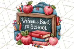 Back To School Clipart PNG School Teacher Supplies Product Image 3