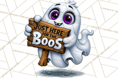 Funny Silly Ghost Halloween Clipart PNG Product Image 4
