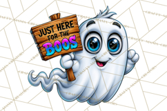 Funny Silly Ghost Halloween Clipart PNG Product Image 5