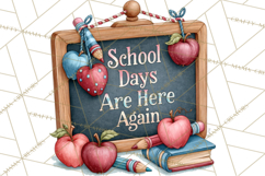 Back To School Clipart PNG School Teacher Supplies Product Image 2
