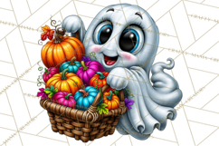 Funny Silly Ghost Halloween Clipart PNG Product Image 2