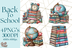 Back To School Clipart PNG School Teacher Supplies Product Image 1