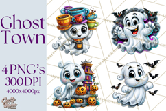 Funny Silly Ghost Halloween Clipart PNG Product Image 1