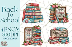 Back To School Clipart PNG School Teacher Supplies Product Image 1