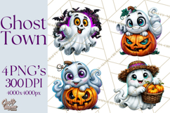 Funny Silly Ghost Halloween Clipart PNG Product Image 1