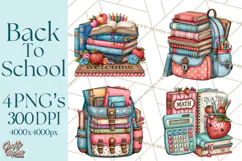 Back To School Clipart PNG School Teacher Supplies Product Image 1