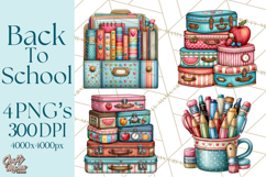 Back To School Clipart PNG School Teacher Supplies Product Image 1