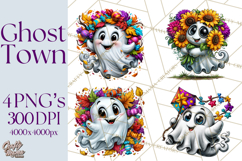 Funny Silly Ghost Halloween Clipart PNG Product Image 1