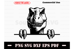 Peeking Trex Tyrannosaurus Rex Design SVG PNG DXF EPS PDF Product Image 1
