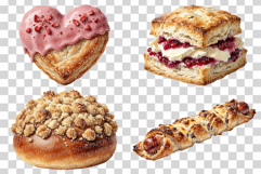 Bread PNG | Watercolor Bakery Food Bagel Baguette Pastry Product Image 9
