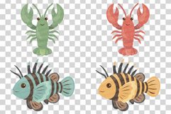 Cute Sea Animal | Clip art PNG Vector Ocean Turtle Whale eps Product Image 9