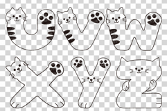 Cat Line Font | Cute Alphabet SVG Numbers EPS Clipart Kitten Product Image 9