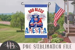 Patriotic Gnomes Flag Sublimation PNG - God Bless America Product Image 1