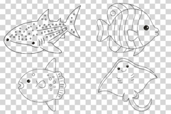 Cute Sea Animal Coloring Pages | Dolphin Shark Turtle Whale Product Image 9