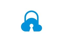 Blue Cloud Pad Lock Logo Template Product Image 1