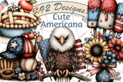 Americana Patriotic Summer Clipart Memorial Day July 4 Product Image 1