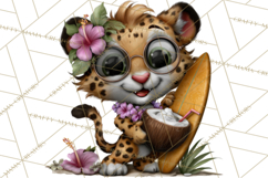 Hawaiian Safari Animals Tropical Beach Clipart PNG Product Image 2