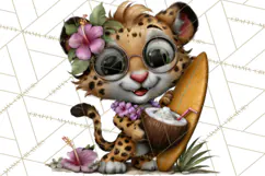 Hawaiian Safari Animals Tropical Beach Clipart PNG Product Image 2