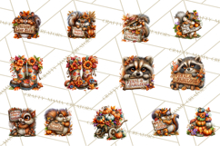 Feral Fall Friends Raccoon Opossum Squirrel Clipart Product Image 8
