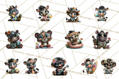 Hawaiian Safari Animals Tropical Beach Clipart PNG Product Image 8