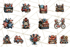 Americana Patriotic Summer Clipart Memorial Day July 4 Product Image 8
