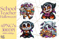 Halloween Teacher Clipart PNG School Bundle Product Image 1