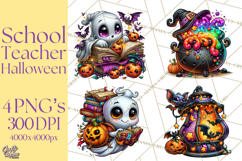 Halloween Teacher Clipart PNG School Bundle Product Image 1