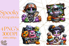 Cute Halloween Occupation Monsters PNG Clipart Product Image 1